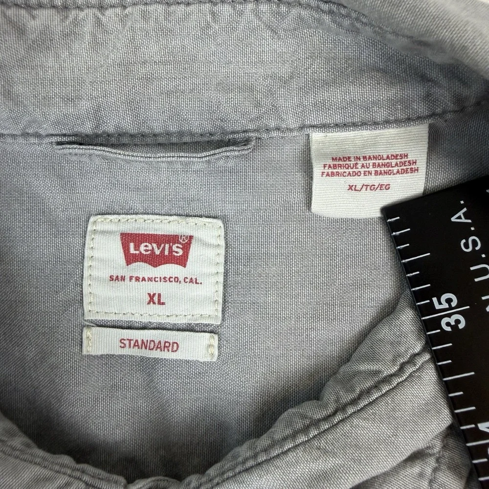 Levis Shirt Mens XL Dark Blue Floral/Gray Short Sleeve Button Collared *Lot of 2